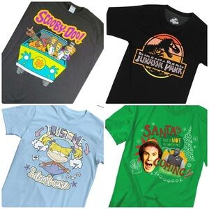 90s Cartoon Graphic T-Shirts - bundle of 4 L